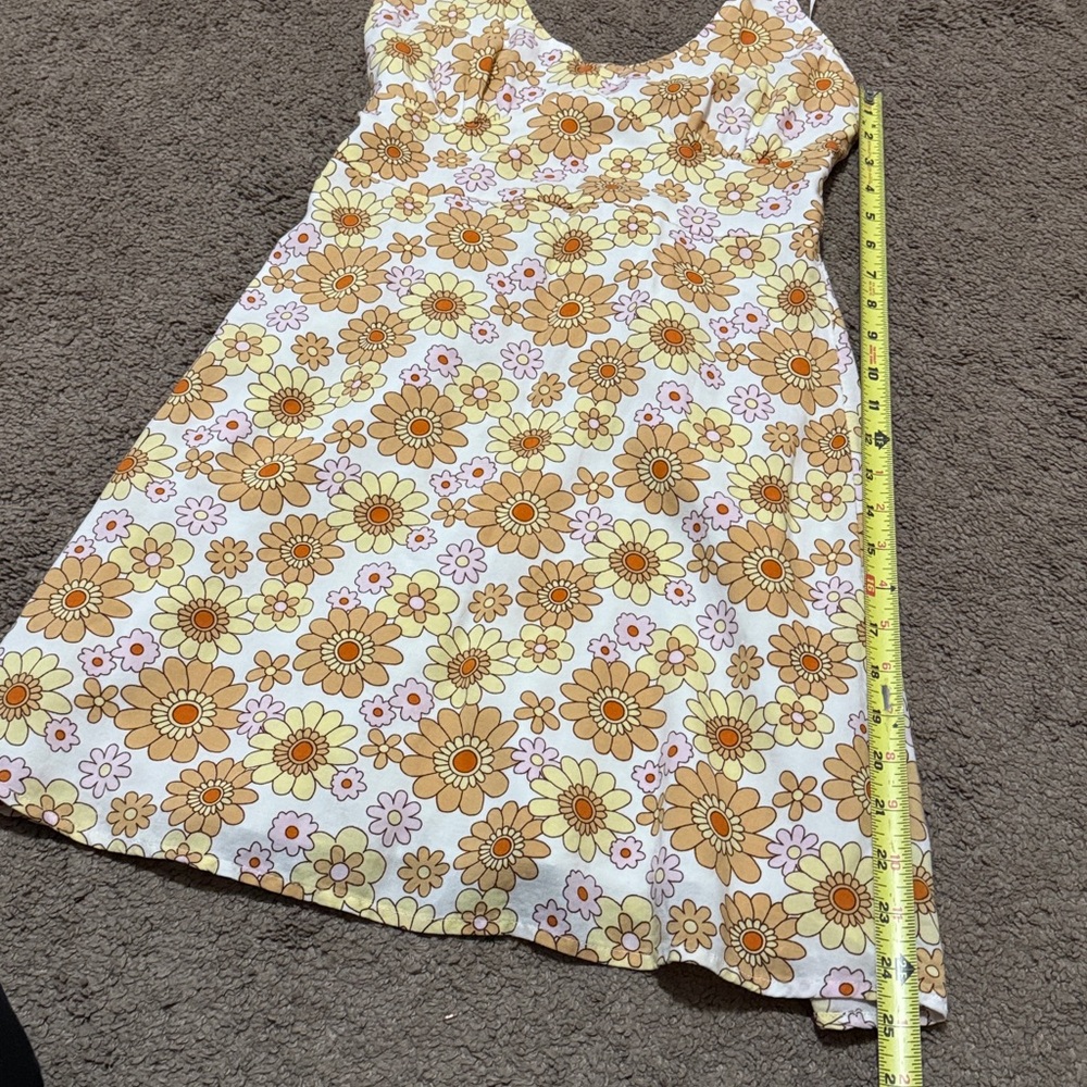 Retro Vibes Hollister Halter Style Sundress-Sz M-Tan/Yellow/Pink/White-Lined-EUC - Picture 11 of 14
